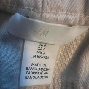 Beige Jeans, scrunch waist, high waist, ankle length, H and M